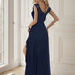 Sexy High-Low Maxi Chiffon Evening Dresses with Sequin Sexy Sparkly