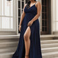 Plus Size Spaghetti Strap Shiny Formal Evening Dress for Wedding Sexy