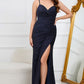 Mermaid Spaghetti Straps Dark Green Long Prom Dress with Beading Sexy Evening Dresses