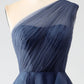 A-Line One-Shoulder Long Tulle Prom Dress Floor Length Beautiful