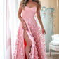 A-Line Sweetheart Prom Dress Long Formal Dress Off Shoulder Prom Dresses With Slit