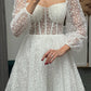 New Elegant Short Long Sleeves Sweetheart Cocktail Dress Pleats Tulle Homecoming Dress Short