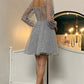 New Elegant Short Long Sleeves Sweetheart Cocktail Dress Pleats Tulle Homecoming Dress Short