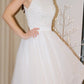 New Homecoming Dresses Scoop Short/Mini Tulle With Beading Short White