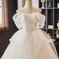 A-Line Sweetheart Neck Lace Tulle Long Prom Dress Pure Color