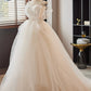 A-Line Sweetheart Neck Lace Tulle Long Prom Dress Pure Color