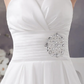 A-Line Wedding Dresses Strapless Chapel Train Satin Strapless with Ruched Beading