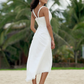 A-Line Wedding Dresses V Neck Asymmetrical Chiffon Spaghetti Strap Formal Casual Backless