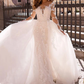 Wedding Dresses V Neck Court Train Lace Long Sleeve Formal Romantic Casual Modern Detachable Illusion Sleeve