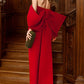 Sheath/Column Off-The-Shoulder Floor-Length Long Prom Dresses With Split Side Sexy Evening Dresses