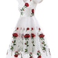 A-Line/Princess Off-The-Shoulder Knee Length Short Sleeves Party Dresses With Embroidery Appliques Beautiful