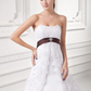 A-Line Wedding Dresses Strapless Chapel Train Lace Satin Tulle Strapless with Sashes Ribbons Bow(s)