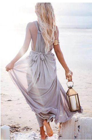 Backless Prom Dress Open Backs Prom Dress Backless Chiffon V-neck Party Dresses Sexy