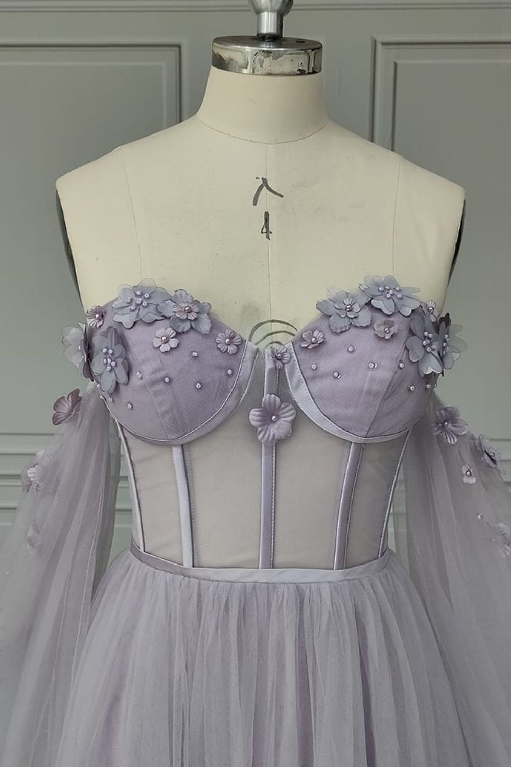 Prom Dresses Sweetheart A Line Tulle With Handmade Flowers Lace Up Beautiful Party Dresses