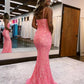 Spaghetti Straps Mermaid Prom Dress With Beading Sexy Sparkly 