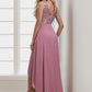 Sexy High-Low Maxi Chiffon Evening Dresses with Sequin Sexy Sparkly