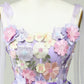 Purple A Line Spaghetti Straps Corset Homecoming Dress with 3D Flowers Beautiful