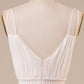 Ivory A Line Spaghetti Straps Long Wedding Dress V-neck