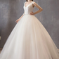Princess Ball Gown Wedding Dresses V Neck Floor Length Satin Tulle Sleeveless Formal Luxurious with Bow(s)