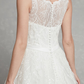 A-Line Wedding Dresses Scoop Neck Chapel Train Lace Tulle Regular Straps Formal Illusion Detail with Lace Sash