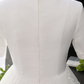 A-Line Wedding Dresses V Neck Court Train Satin Tulle Half Sleeve Simple Elegant with Appliques Beautiful