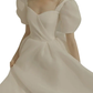 A-Line Wedding Dresses Scoop Neck Ankle Length Organza Short Sleeve Country Simple Little White Dress