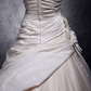 A-Line Wedding Dresses Strapless Cathedral Train Taffeta Beaded Lace Strapless Glamorous Plus Size with Beading Lace Insert