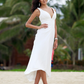A-Line Wedding Dresses V Neck Asymmetrical Chiffon Spaghetti Strap Formal Casual Backless