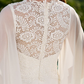 Wedding Dresses V Neck Court Train Chiffon Long Sleeve with Beading Pure Color