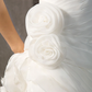 Wedding Dresses Strapless Court Train Organza Sleeveless with Flower Cascading Ruffle