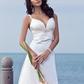 Wedding Dresses Sweetheart Neckline Stretch Satin Spaghetti Strap Open Back with