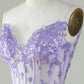 Glitter Purple Corset Tight Homecoming Dress With Appliques Short