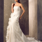 Wedding Dresses Strapless Court Train Organza Sleeveless with Flower Cascading Ruffle