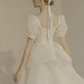 A-Line Wedding Dresses Scoop Neck Ankle Length Organza Short Sleeve Country Simple Little White Dress