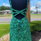 Sexy Sequin Homecoming Dresses Spaghetti Straps Sheath Open Back Short/Mini Sparkly