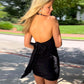 Sexy Black Halter Open Back Short Tight Homecoming Dress Simple Party Dress