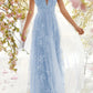 Sexy A Line Formal Attire With Lace V-neck Long Prom Dress Beautiful Evening Dress