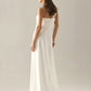 Sheath / Column Bridesmaid Dress One Shoulder Sleeveless Elegant Floor Length Chiffon with Bow(s) / Pleats