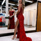 Sheath Corset Back Long Prom Dress With Beading And Sequin