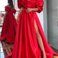 A-Line/Princess Off-The-Shoulder Floor-Length Prom Dresses Sexy