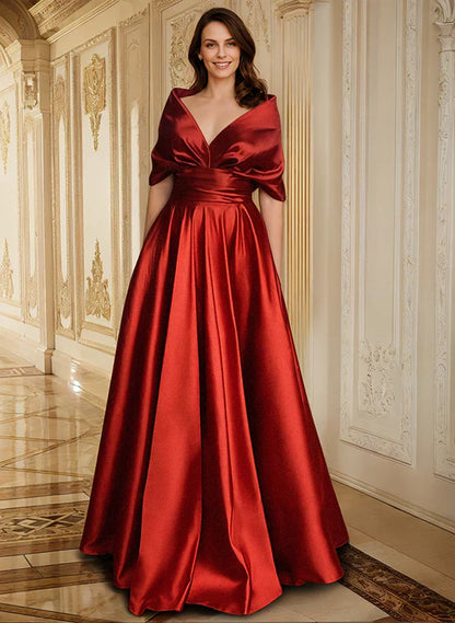 A-line/Princess V-neck mother of the bride dress Floor Length Sexy