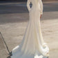 Mermaid/Trumpet V-Neck Long Sleeves Floor-Length Wedding Dresses With Beading Sexy