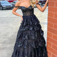 Gorgeous Gold A-Line Off The Shoulder Lace Up Long Prom Dress