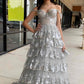 Gorgeous Gold A-Line Off The Shoulder Lace Up Long Prom Dress