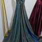Sparkly Spaghetti Straps Green Sequins Prom Dresses Backless V-neck Sexy Evening Dresses