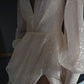 A-Line/Princess V-Neck Floor-Length Wedding Dress Sparkly