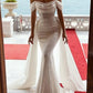 Trumpet/Mermaid Off-The-Shoulder Floor-Length Prom Dresses Sparkly 