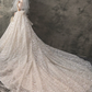 Princess Ball Gown Wedding Dresses Strapless Chapel Train Lace Tulle Sequined Sleeveless Formal Luxurious Sparkle & Shine with Bow(s)