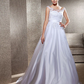 Ball Gown A-Line Wedding Dresses Scoop Neck Lace Tulle Sleeveless Beautiful