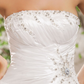 Ball Gown Wedding Dresses Strapless Floor Length Taffeta Sleeveless with Beading Cascading Ruffle